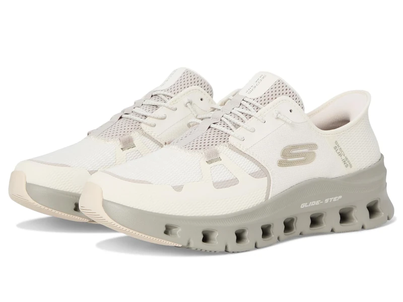 Skechers Men's Glide-Step Pro Slip-On Sneakers, Natural Mesh/Hotmelt, 10.5 UK