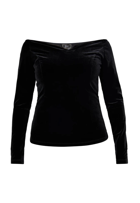 threezy Women's Long-Sleeved Shirt, Black, M