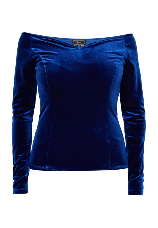 SWIRLY Women's Long-Sleeved Shirt, Blue, S - Image 1
