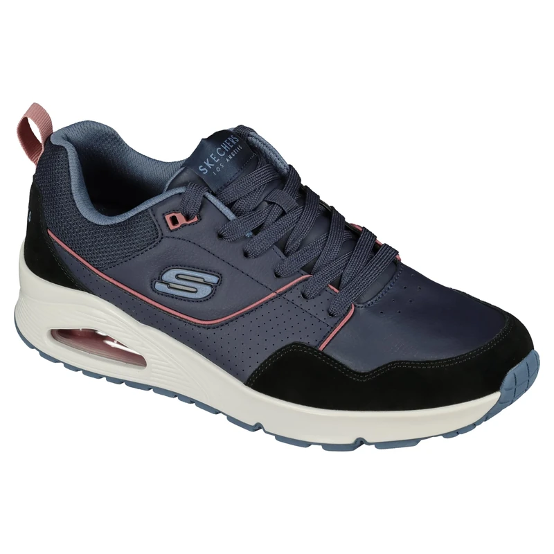 Skechers Men's Uno Retro One Sneaker, Navy Leather and Suede/Duraleather/Mesh, 9.5 UK