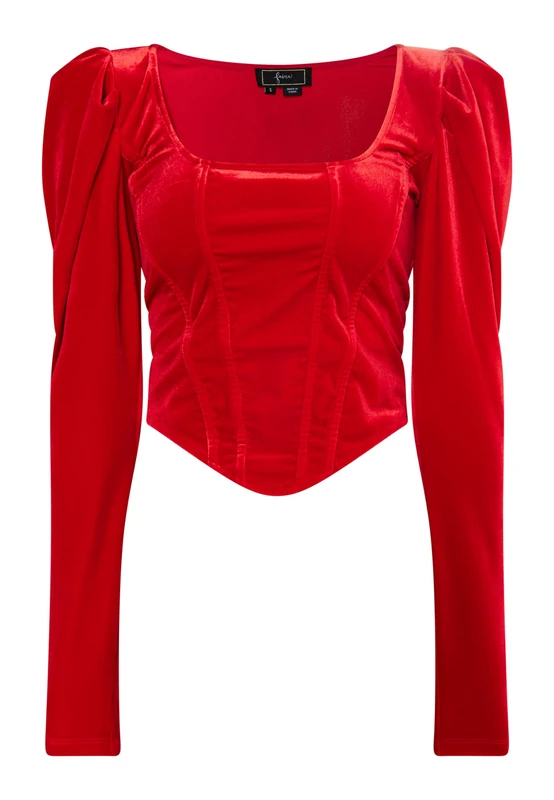 dedica Women's Blouse, red, S - Image 1