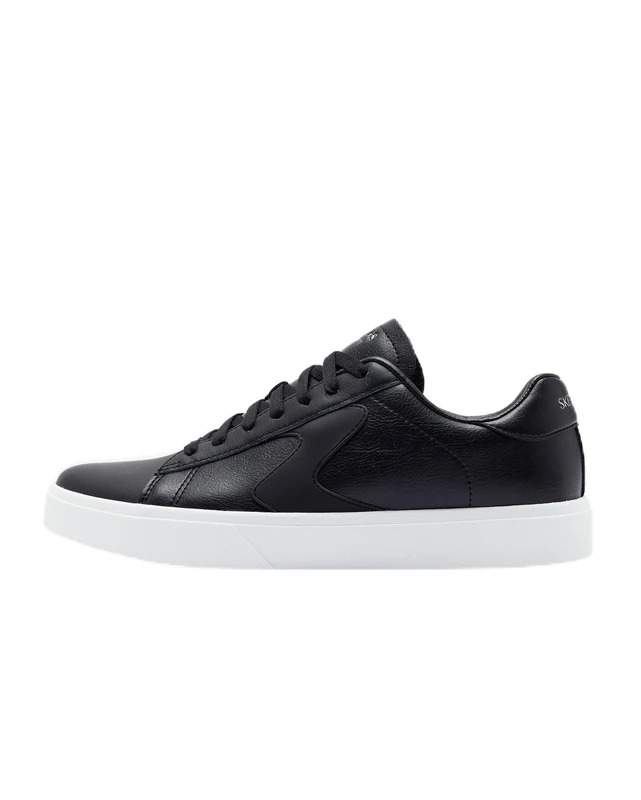 Skechers Men's Eden Lx Remembrance Sneaker, Black Duraleather/White Trim, 9.5 UK