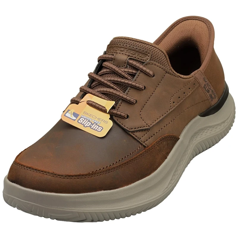 Skechers USA Men's Men's Hasting Rory Sneaker, Dark Brown Synthetic/Leather, 10 UK