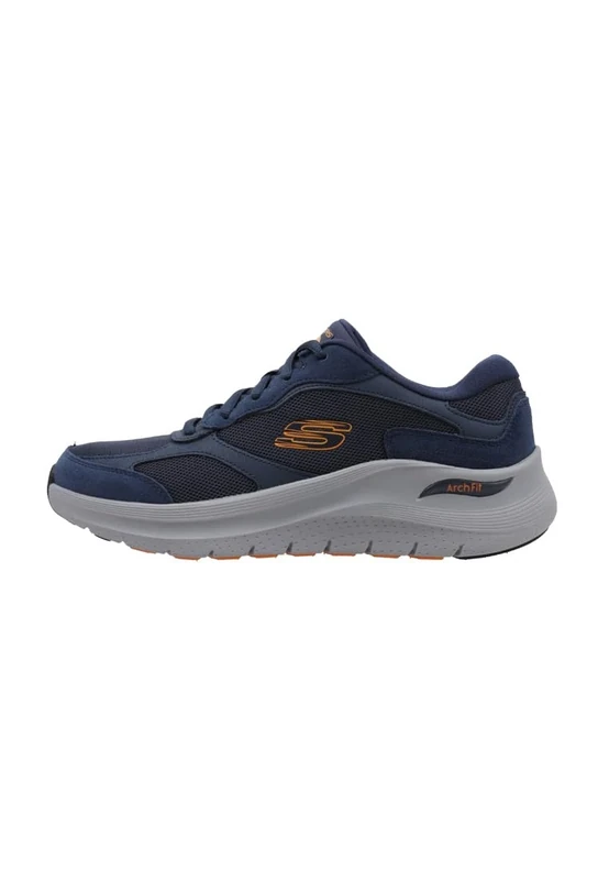 Skechers Men's Arch Fit 2.0 The Keep Sneaker, Navy Suede/Mesh/Duraleather/Trim, 12 UK