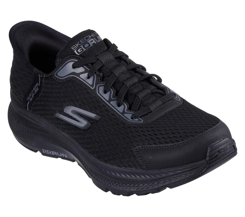 Skechers Men's Go Run Consistent 2.0 Empowered Slip-On Sneakers, Black Textile/Synthetic, 9 UK