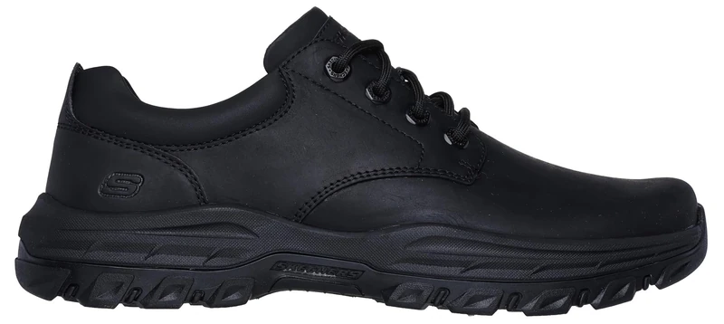 Skechers Men's Knowlson Leland Casual Shoes, Black Leather, 8.5 UK