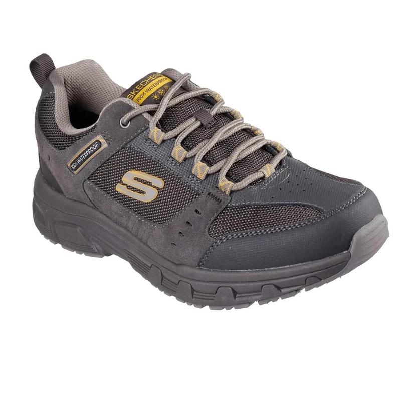 Skechers Men's Oak Canyon Rydell Trekking Low Cut Shoes, Stone Suede/Synthetic/Brown Trim, 12 UK