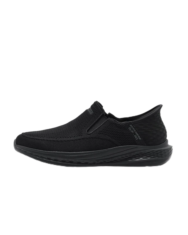 Skechers USA Men's Men's Slade Deacon Sneaker, Black Knitted Mesh, 7.5 UK