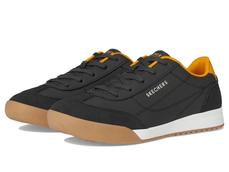 Skechers Men's Zinger 2.0 Ultimate Classic Sneaker, Black Duraleather/Suede/Golden Yellow Mes, 7 UK