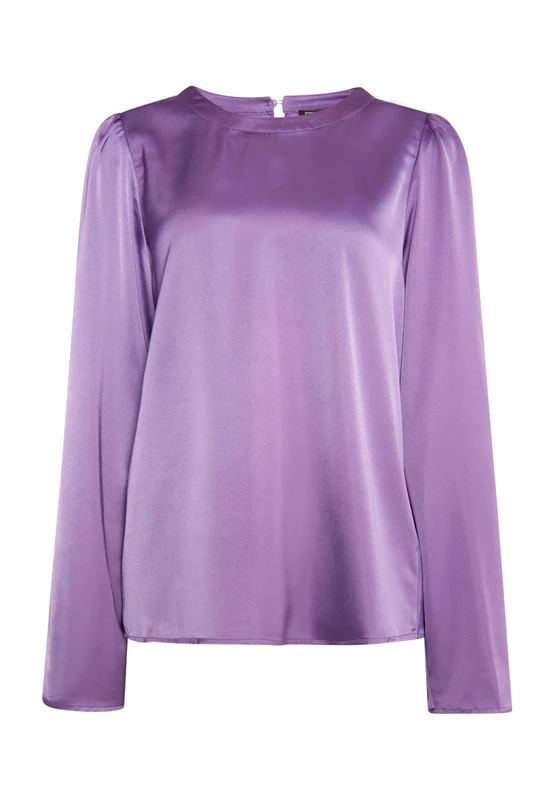 NALLY Women's Long Sleeve Blouse, Purple, S
