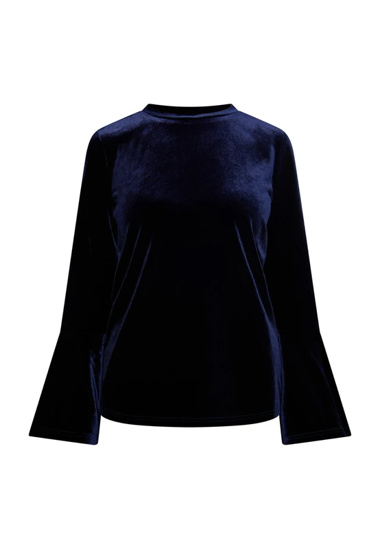 LYNNEA Women's Velvet Shirt, Navy, XL