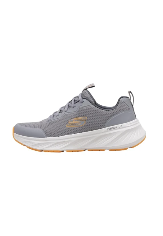 Skechers Men's Edgeride Rekze Sneaker, Gray Mesh/TPU/Orange Trim, 7 UK