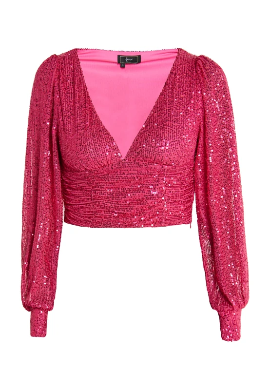 EMBELL Women's Long-Sleeved Shirt, Pink, M - Image 1