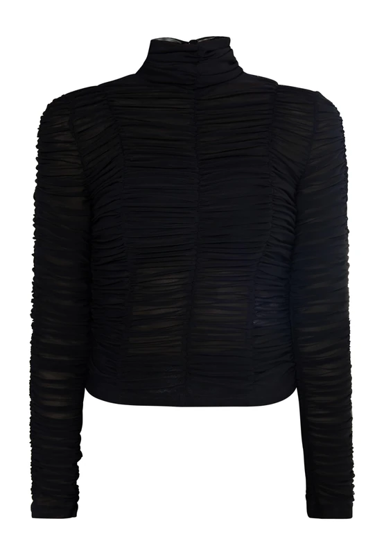 TYLIN Women's Mesh Shirt, Black, M