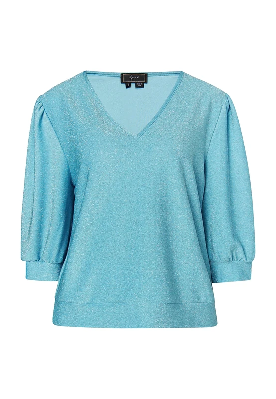 SANIKA Women's Glitter Shirt, Aqua, S