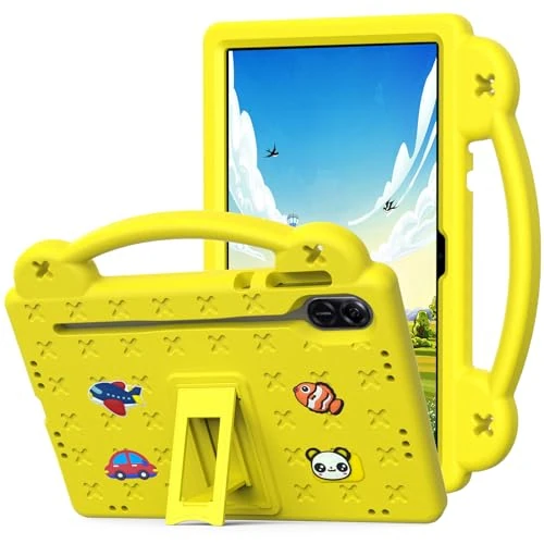 YRH Case for Honor Pad X9/X9a (2023/2025) 11.5'', Kids EVA Boys Girls Shockproof Cover with Dolls Stand Handle for Honor X9/X9a Tablet Case, Yellow