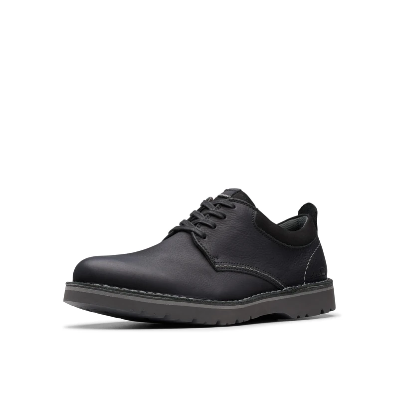 Clarks Men's Eastridge Low Oxford, Black Leather, 10 Wide