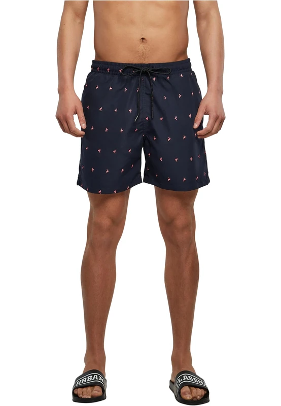 Urban Classics Men's Tb2680-embroidery Swim Shorts, Midnightnavyflamingo, M