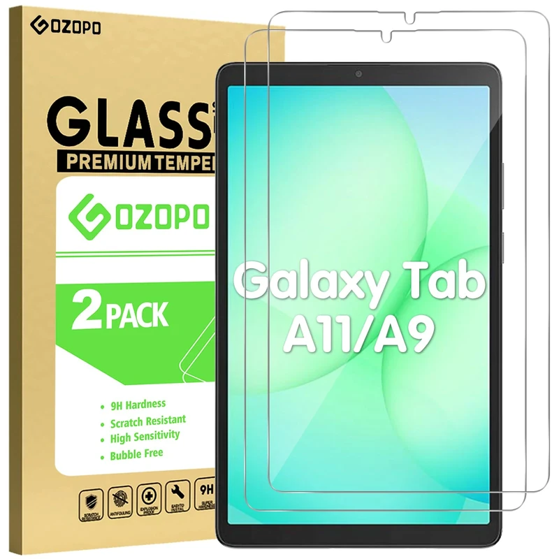 GOZOPO Screen Protectors for Samsung Galaxy Tab A11/ Tab A9 (8.7 inch), HD Clear Tempered Glass Film - 2 Pack