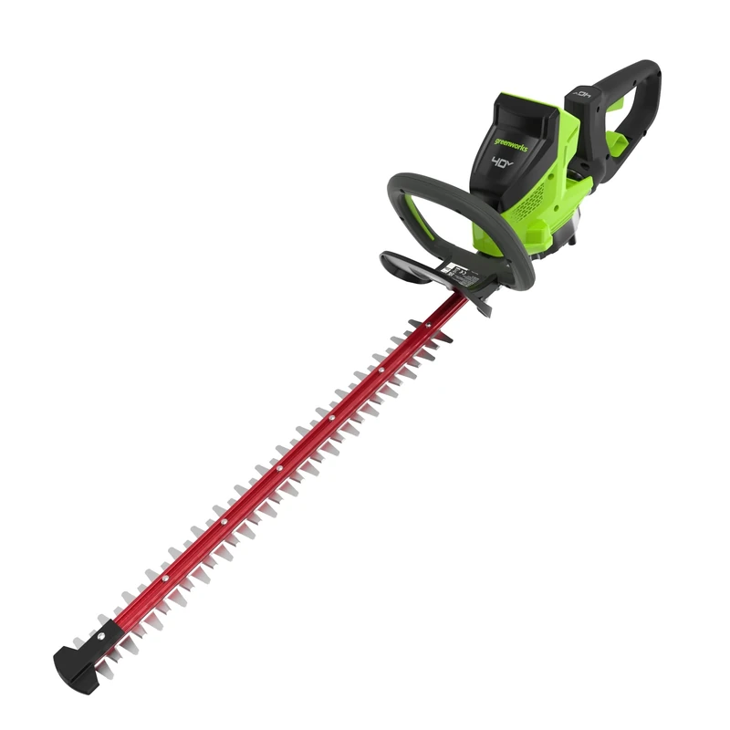 Greenworks 26" Battery Hedge Trimmer with Dual Action Blade, Brushless Motor Cuts up to 28mm Thickness, 3400 SPM WITHOUT 40V Battery and Charger GD40HT66, green