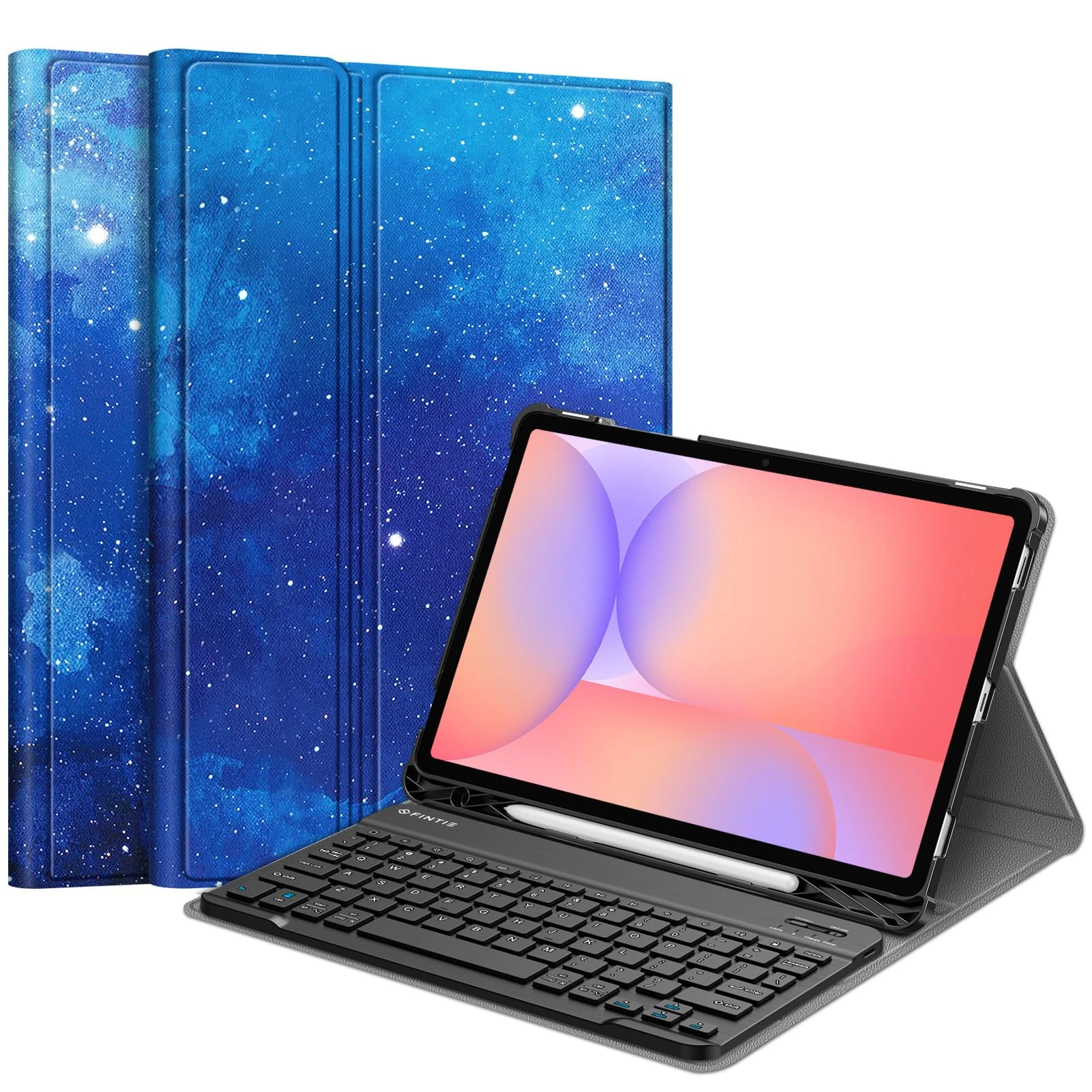 Fintie Keyboard Case for Samsung Galaxy Tab S10 Lite/ S10 FE/ S9 FE 5G 10.9 Inch/Tab S9 11 Inch with S Pen Holder, Slim Stand Cover Detachable Wireless Bluetooth Keyboard, Starry Sky