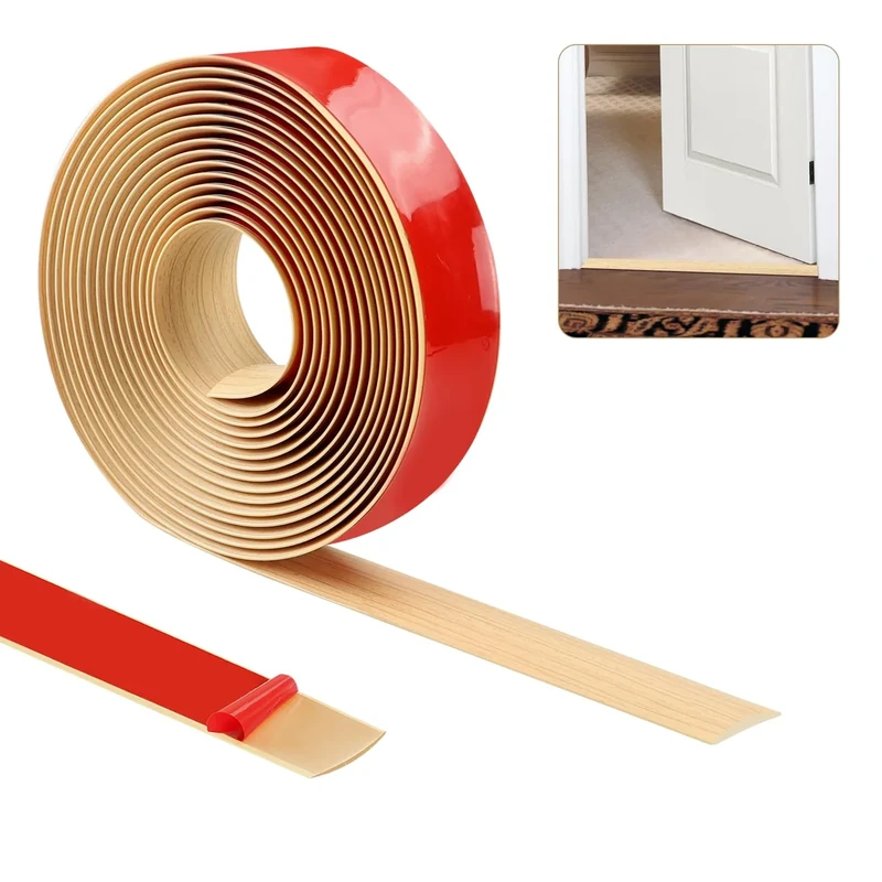 600cm×5cm Threshold Strip,Carpet Door Trim Stripstrips, Floor Transition Strips, Self Adhesive Floor Door Divider Strip, Flat Laminate Profile Flooring Edge Trim Strip(Oak Grain)