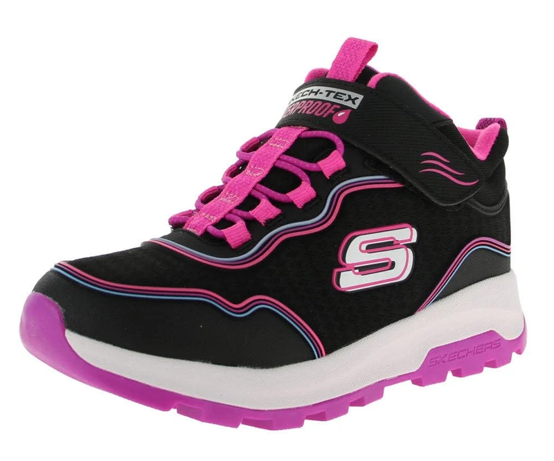 Skechers Girl's Storm Blazer Streamline Coast Sneakers, Black Pu/Multi Trim, 11 UK Child