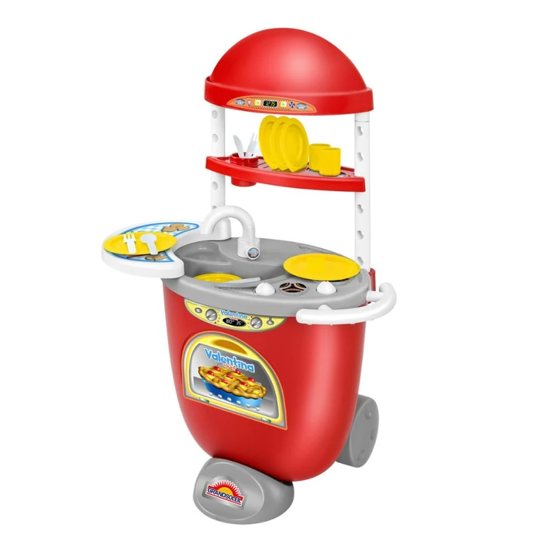Globo Toys GrandSoleil 41868 Portable Toy Kitchen with 12 Accessories Included