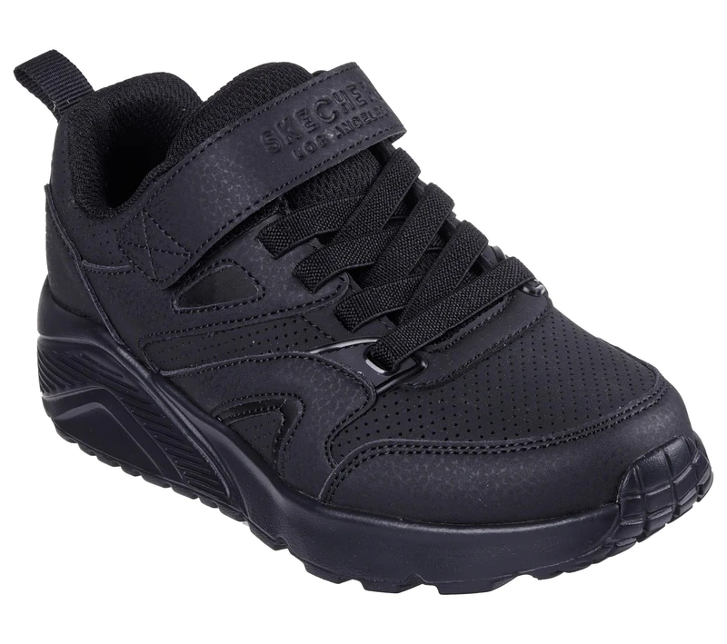 Skechers Boy's Uno Lite Echo Surge Sneakers, Black Synthetic/Black Trim, 1.5 UK Child