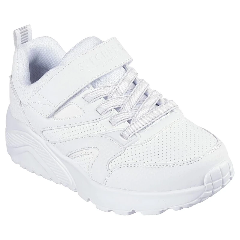 Skechers Boy's Uno Lite Echo Surge Sneakers, White Synthetic/White Trim, 2.5 UK Child