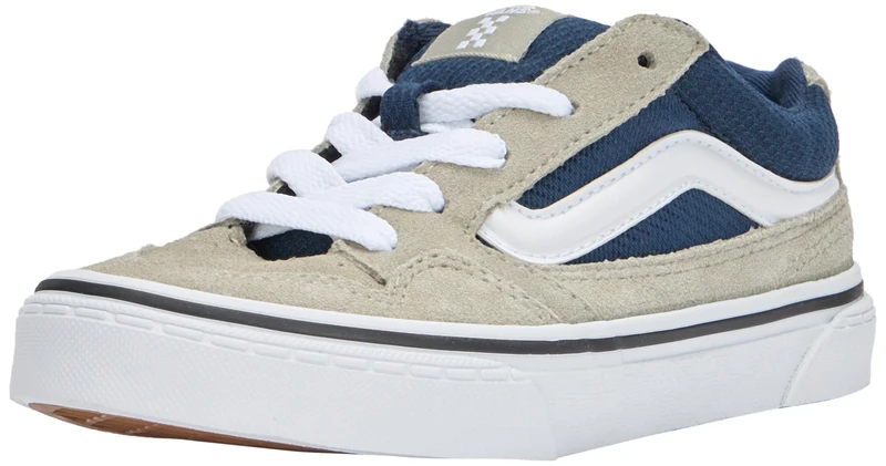 Vans Unisex Kids Caldrone Sneakers, Suede/Mesh Grey/Blue, 1 UK Child