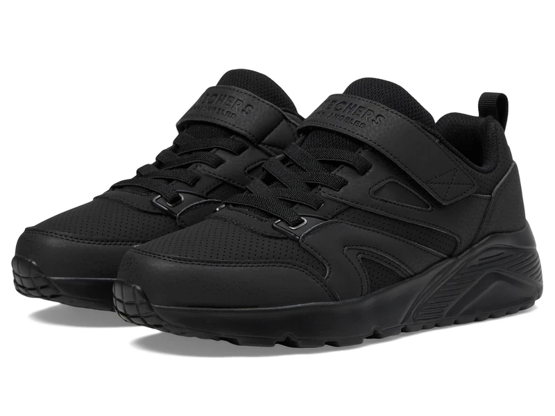Skechers Boy's Uno Lite Echo Surge Sneakers, Black Synthetic/Black Trim, 10.5 UK Child