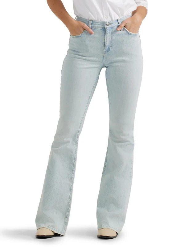 Lee Women's Legendary Mid Rise Flare Jean, Bright Blue Day, 12 - Image 1