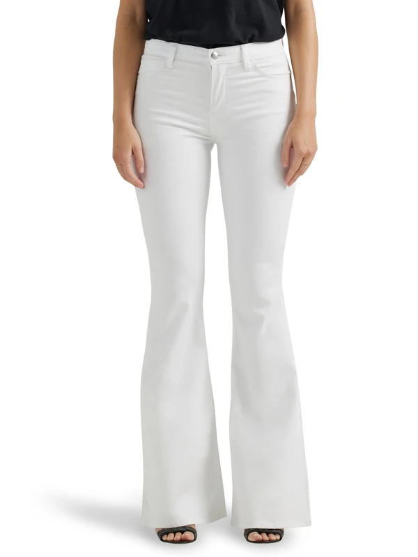 Lee Women's Legendary Mid Rise Flare Jean, Bright White, 16 US - Image 1