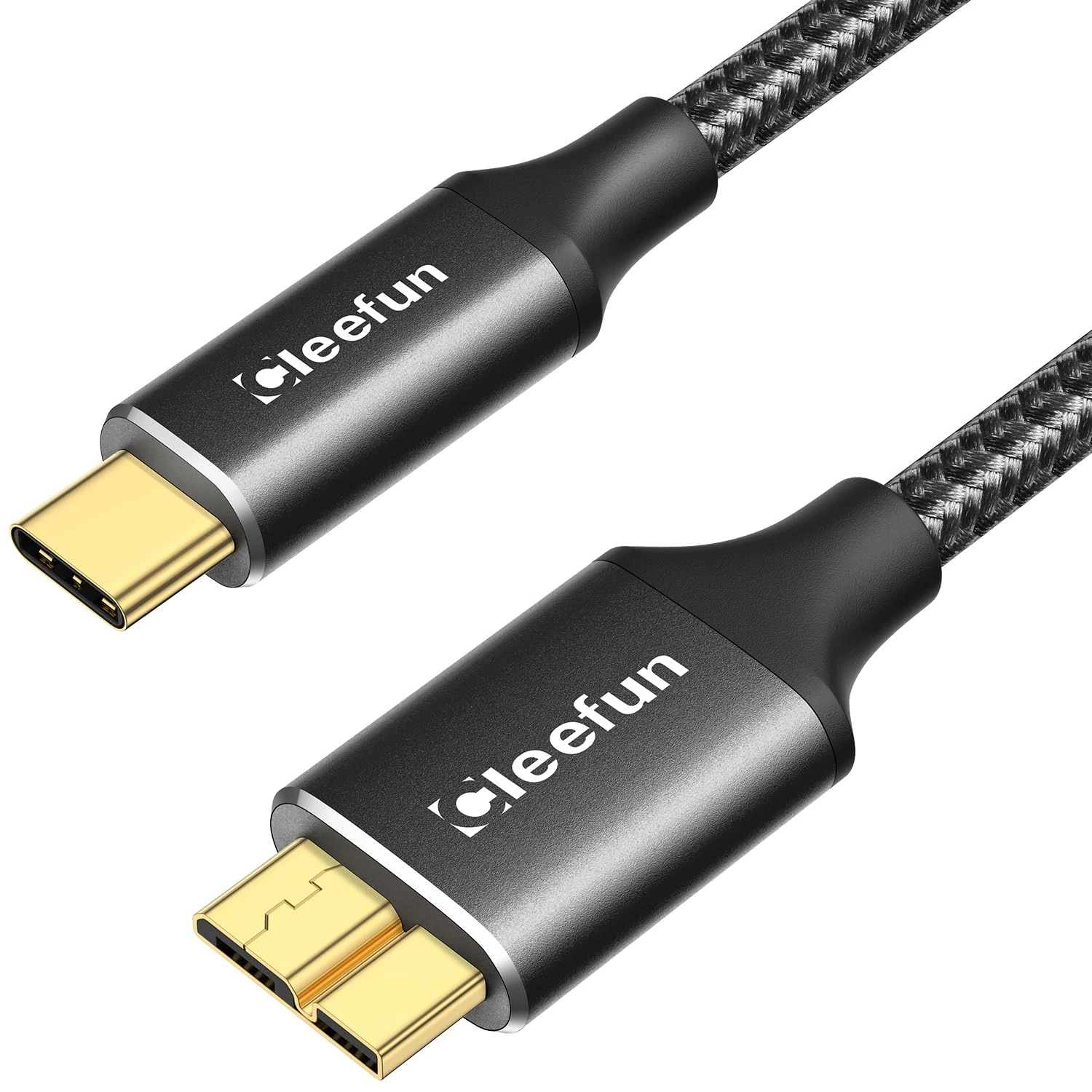 CLEEFUN 1m USB C Hard Drive Cable,USB C to USB 3.1 Micro B 10Gbps USB Type C to Portable External Hard Drive Cord for Seagate,WD,Lacie,Toshiba,Westgate,Macbook pro,Samsung M3,Galaxy S5 S20,Camera