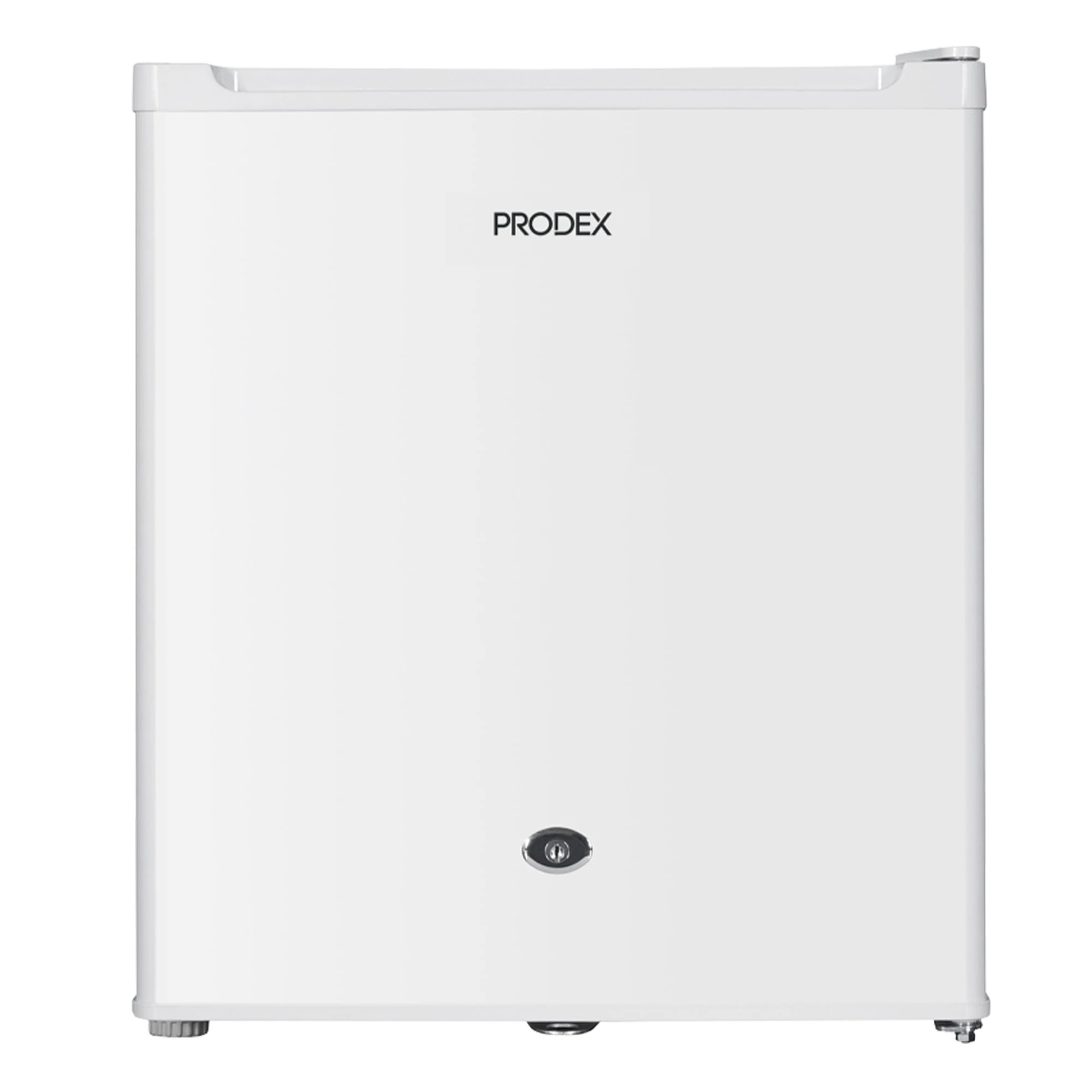 Prodex PX3711W Table Top Fridge, 41 Litre Capacity, Built in Chill Box Compartment, 1 Wire Shelf, Reversible and Lockable Door, White