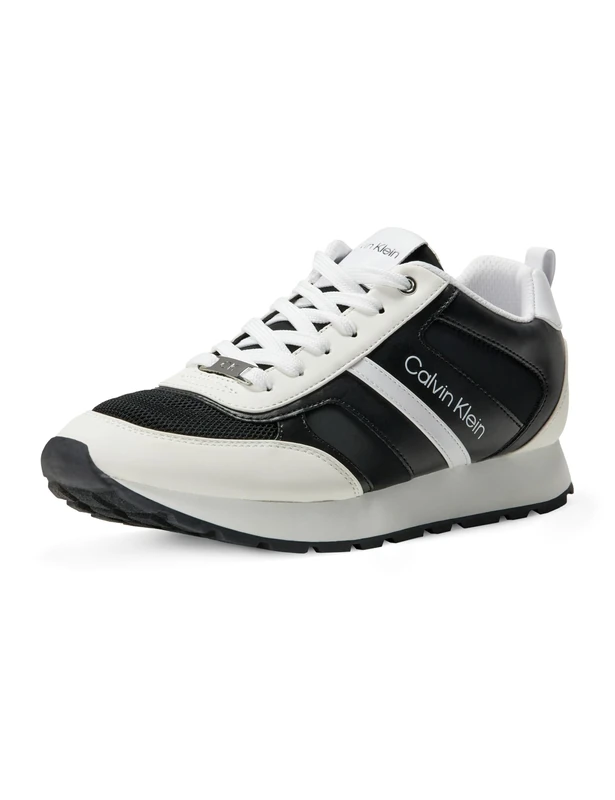 Calvin Klein Women's Carlla Sneaker, White/Black Multi 145, 5.5 UK