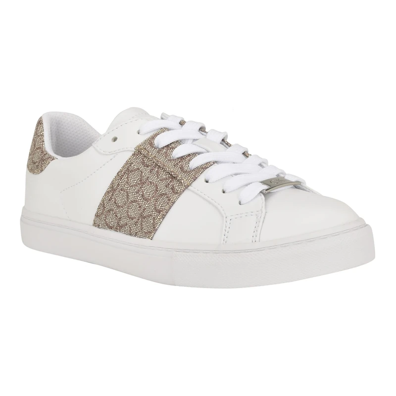 Calvin Klein Women's Gwena Sneaker, Whilte Logo Multi 142, 9 UK