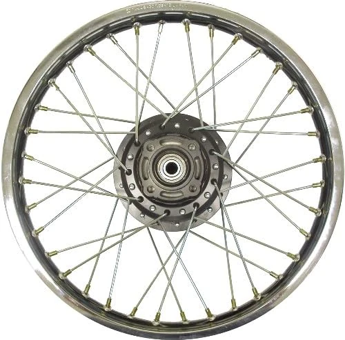 Motorcycle rear wheel, compatible with/replacment for Yamaha DT125MX, DT125LC 4 Hole Sprocket Mounting, Rim 1.85 x 18, 36 Spokes