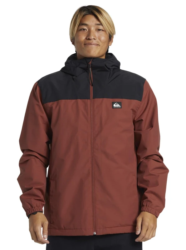 Quiksilver Windbreaker Overcast 3K Warm Jacket Men Brown XS