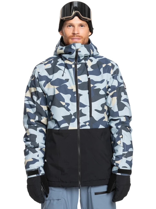 Quiksilver Mission Printed Block Snow Jacket - Men's Grey XL