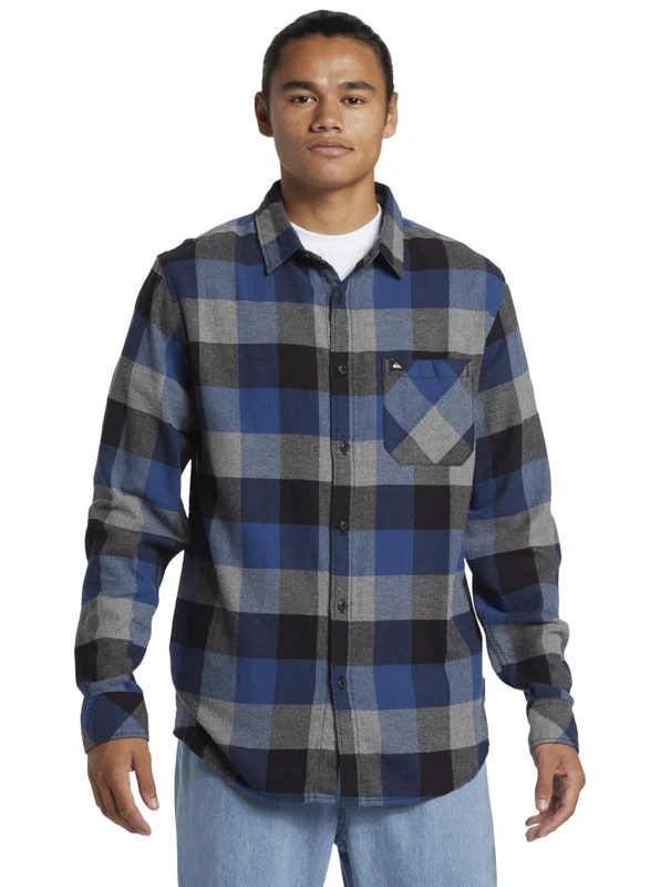 Quiksilver Long Sleeved top Motherfly Flannel Men Blue S