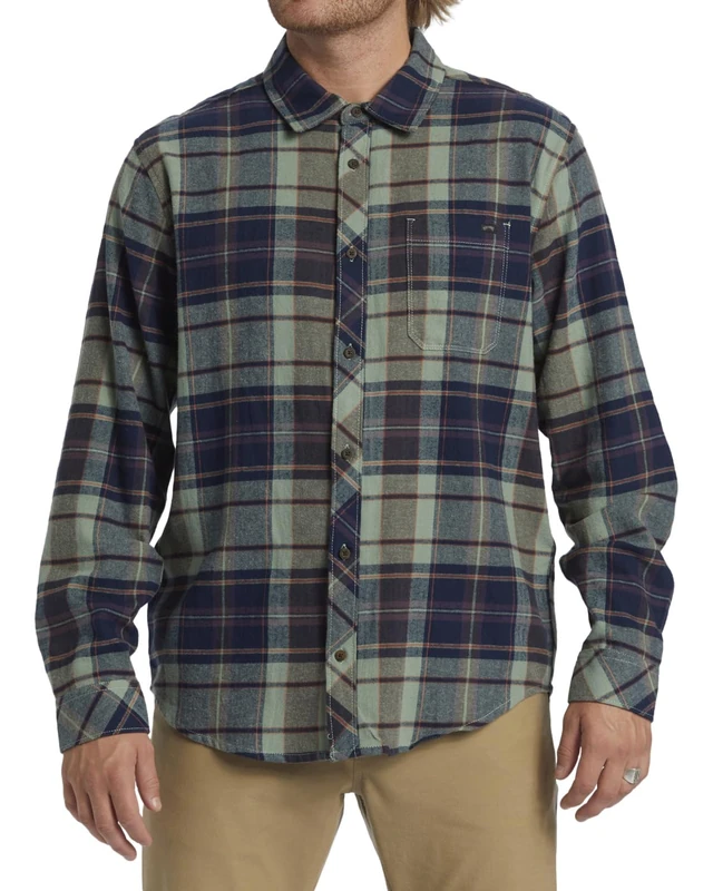 Billabong Long Sleeved top Coastline Flannel Men Green XS