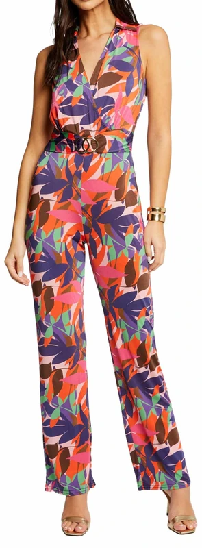 Morgan Women's Printed Jumpsuit Trousers, UK 14, 241-PADOV/MULTICO/42