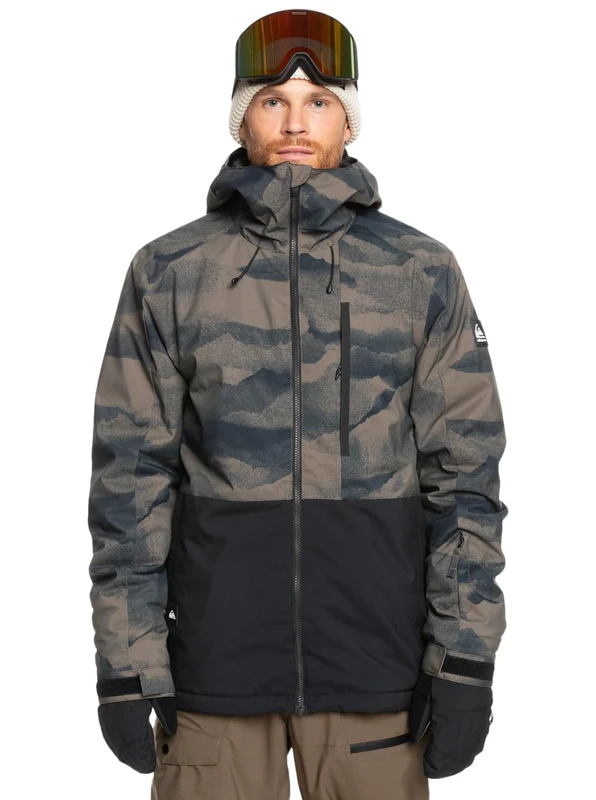 Quiksilver Mens Mission Printed Block Jk Jacket, Mountain Spray Canteen, XS EU
