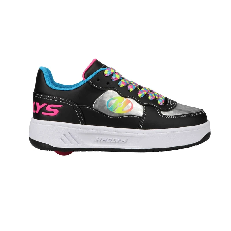 Heelys Unisex Kids Rezerve Low Wheeled Shoe, Black Silver Multi, 6 UK