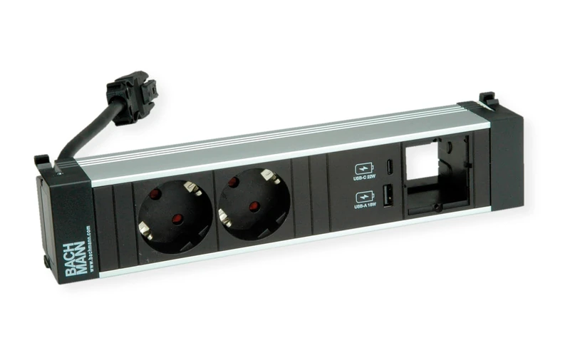 BACHMANN Power Frame M 2xCEE7/3, 1xUSB A&C 22W 1xCM 0.2m GST18