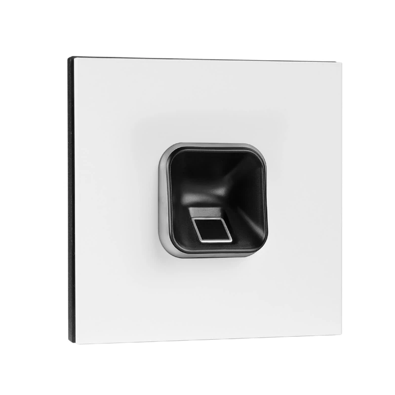 EKEY 204716 sLine fingerprint scanner set with Gira 106 door station module traffic white, control unit, Biometric access solution f. door station Gira, 0,4 W, 12-24 V, Black fingerprint scanner