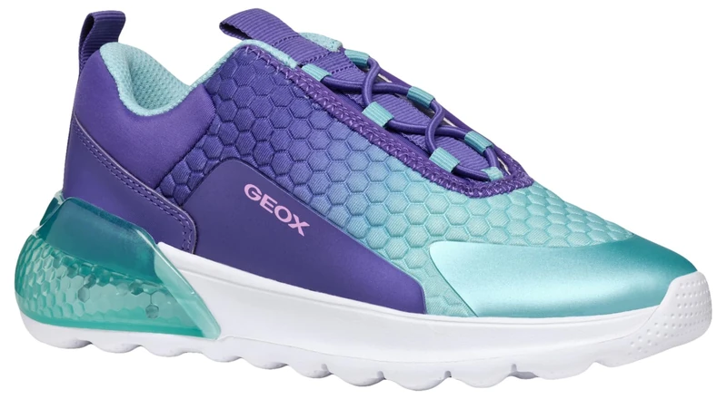 Geox J ACTIVART ILLUMINUS, Sneaker, DK Violet/Aqua,