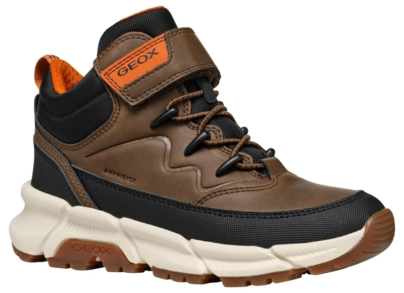 Geox J FLEXYPER PLUS BOY, Ankle Boot, BROWN COTTO/BLACK,